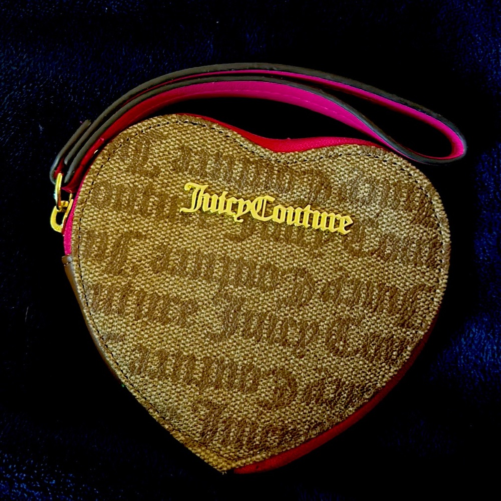 Small brown Juicy Couture change wallet Brown outside with gold lettering